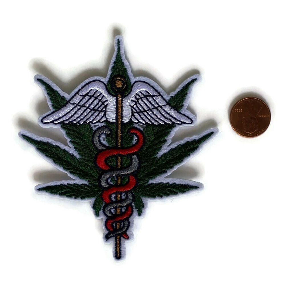 Medical Ganja Embroidered Patch - Picture 2 of 4